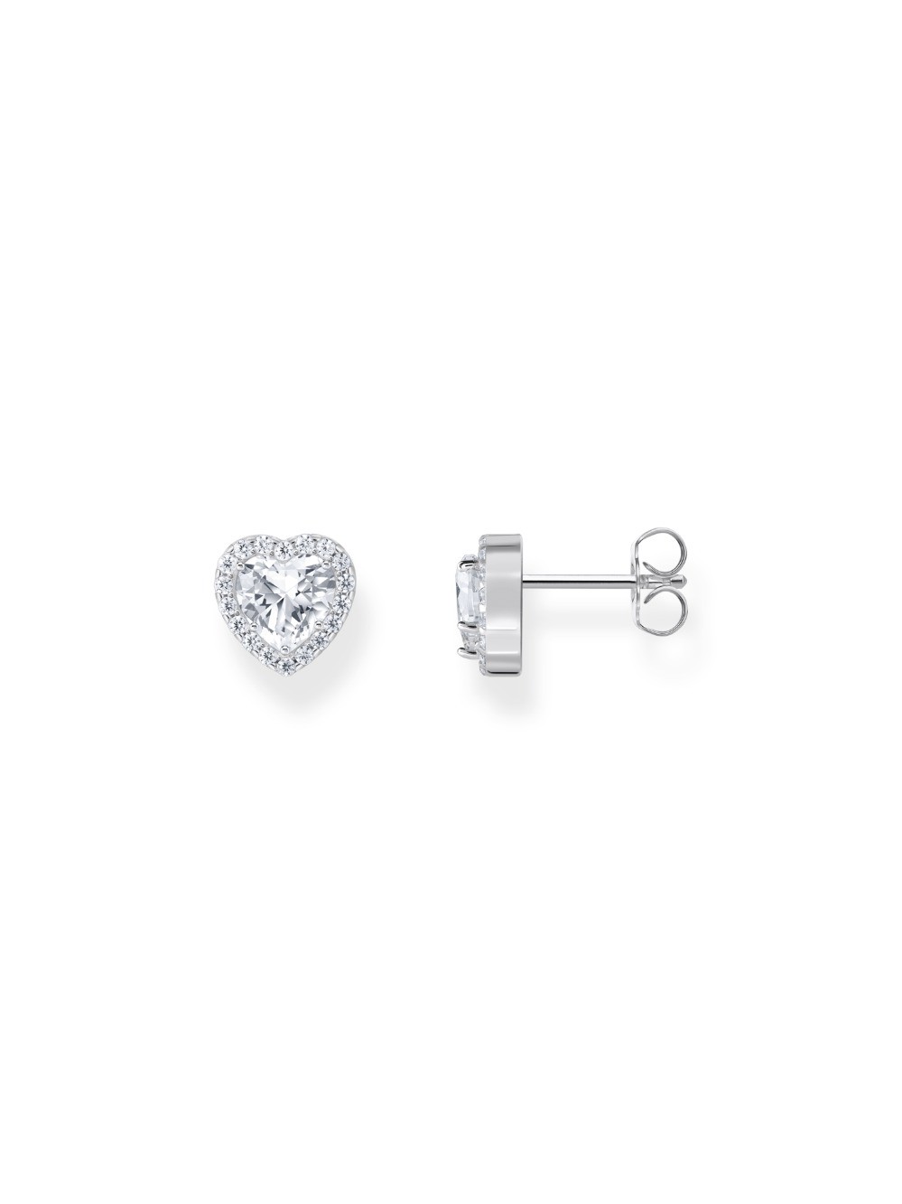 orecchini donna Thomas Sabo H2305-051-14 Silver Halo-Ear Studs in Heart Shape 9,0 mm Ladies
