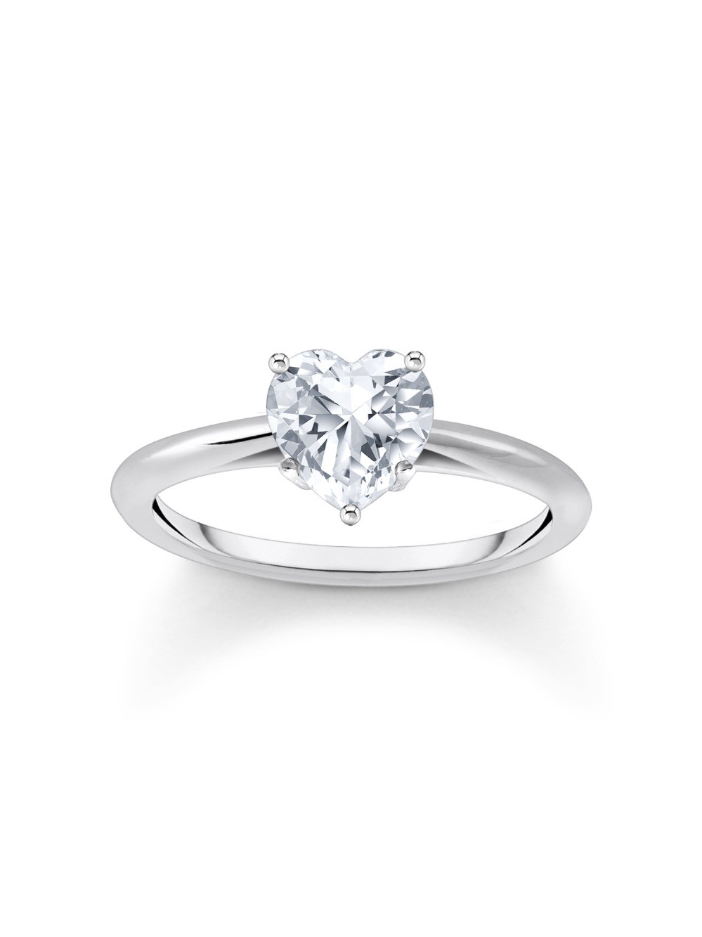 anello donna Thomas Sabo TR2476-051-14-56 Silver Ring with white Stone in Heart Shape Ladies
