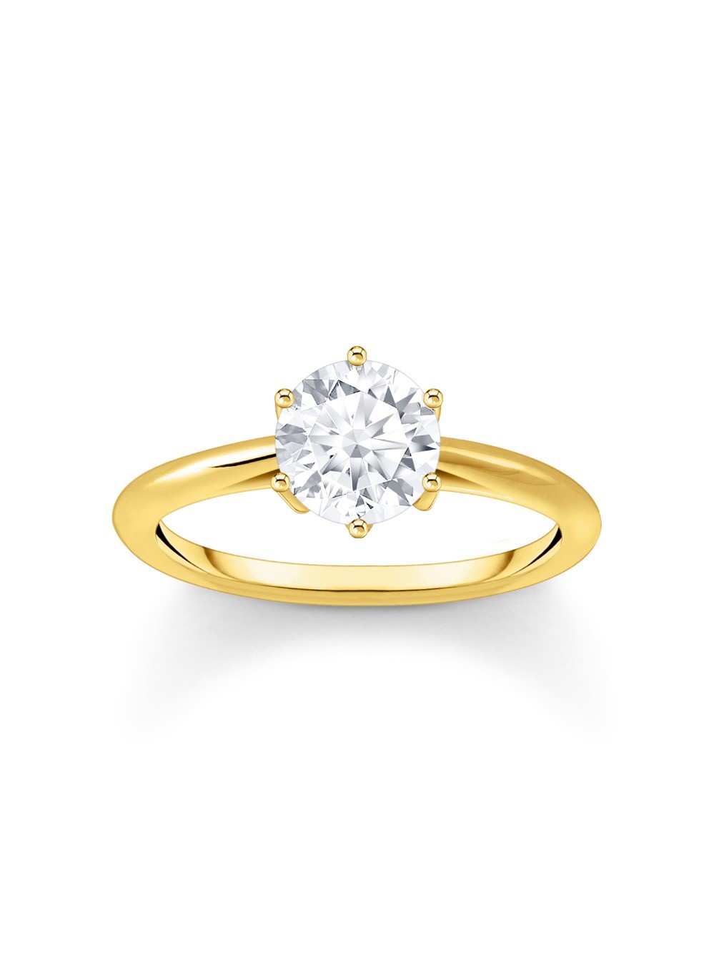 anello donna Thomas Sabo TR2474-414-14-54 Gold-plated Ring with white Stone in Brilliant-cut Ladies