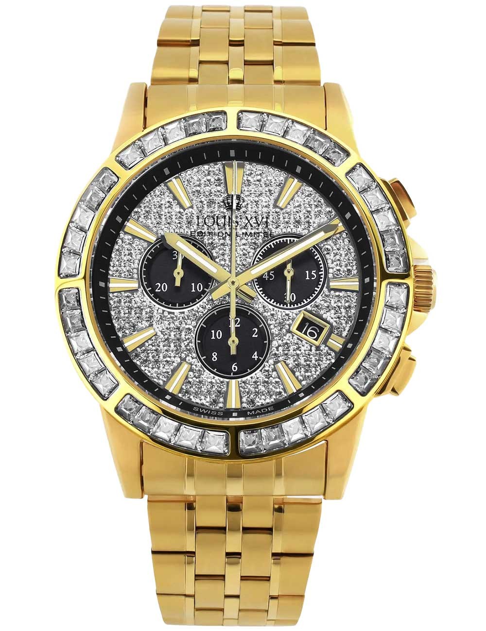orologio uomo Louis XVI XLXVI1130 Mens Watch Majesté Iced Out Baguette 43mm 5ATM