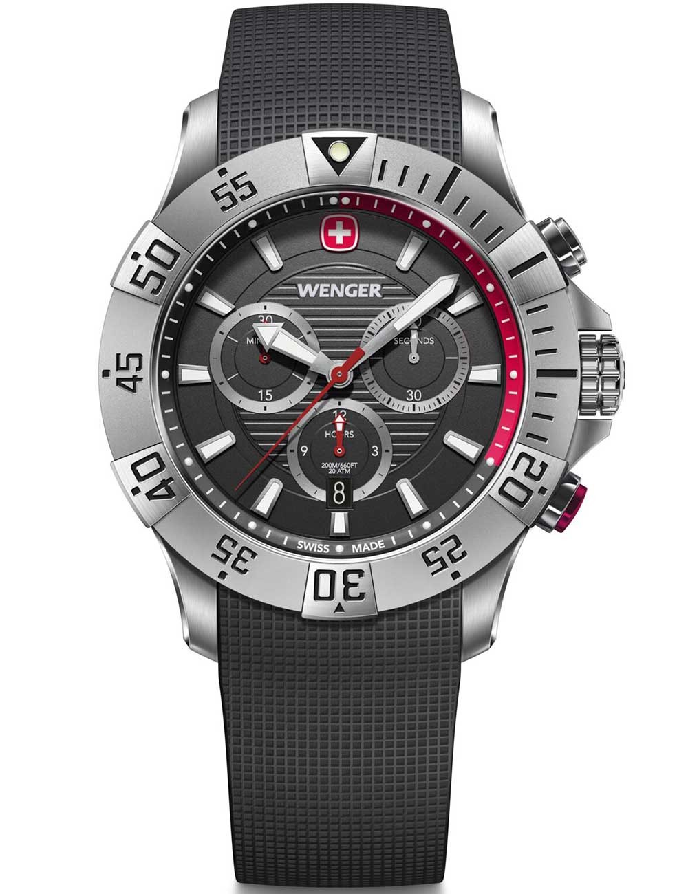 orologio uomo Wenger 01.0643.122 Mens Watch Seaforce Chronograph 43mm 20ATM