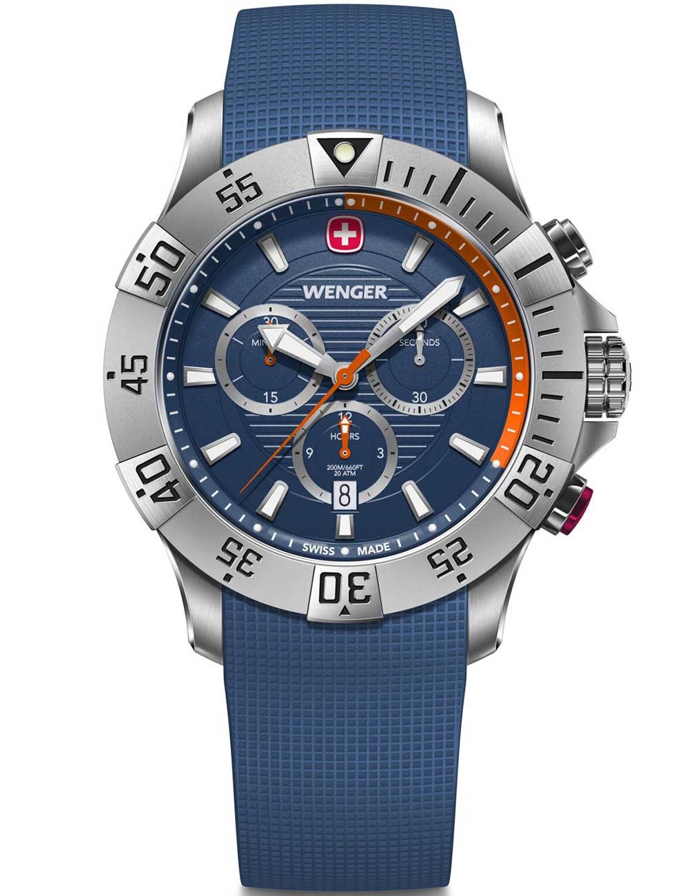orologio uomo Wenger 01.0643.124 Mens Watch Seaforce Chronograph 43mm 20ATM