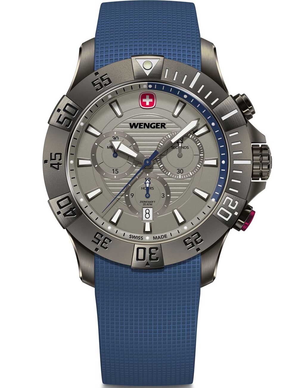 orologio uomo Wenger 01.0643.126 Mens Watch Seaforce Chronograph 43mm 20ATM
