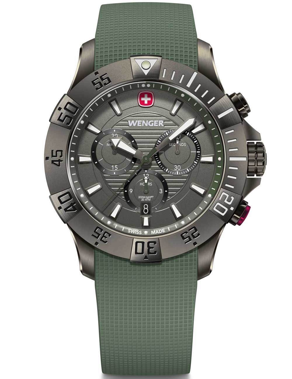 orologio uomo Wenger 01.0643.127 Mens Watch Seaforce Chronograph 43mm 20ATM