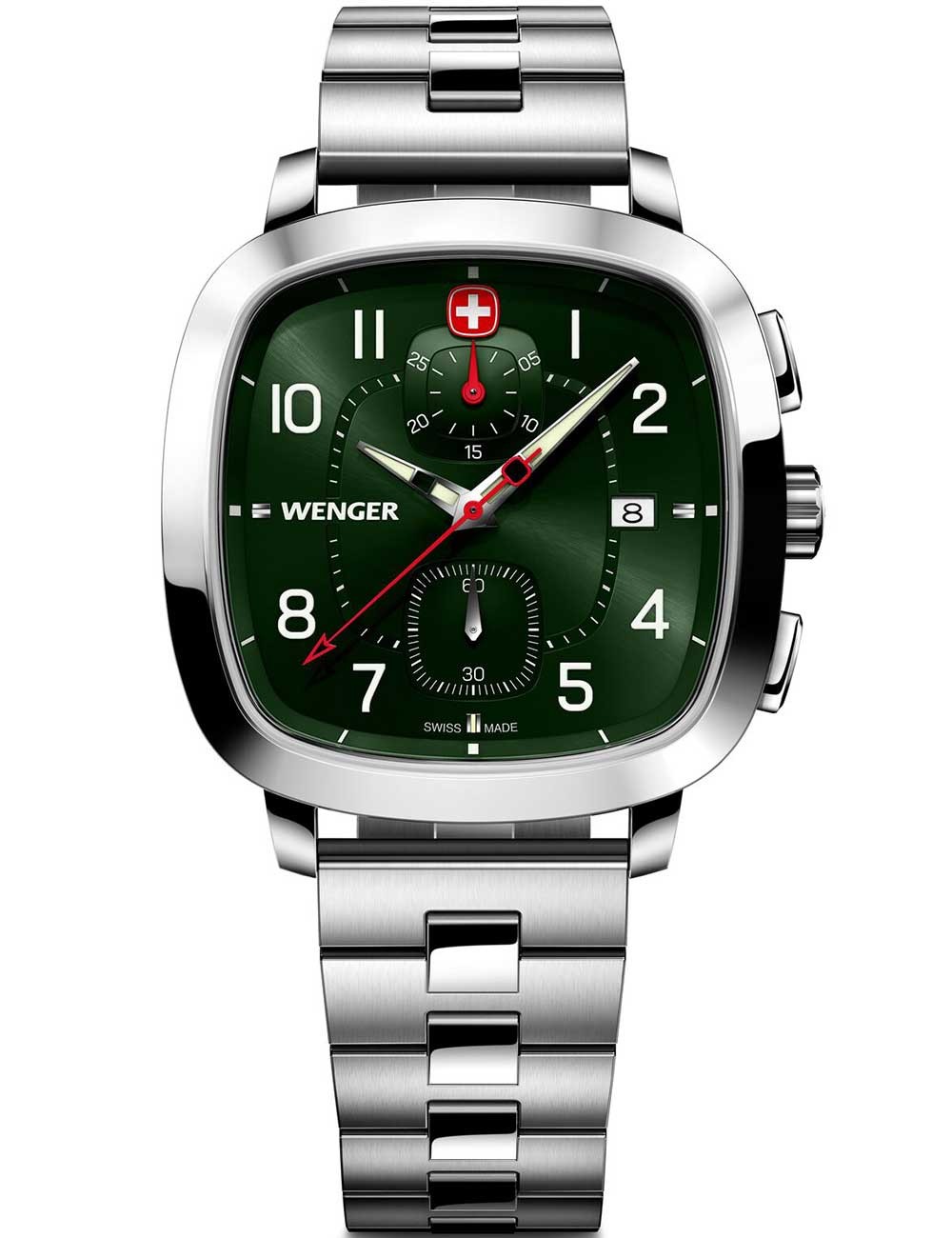orologio uomo Wenger 01.1933.112 Mens Watch Vintage Sport Chronograph 40mm 5ATM