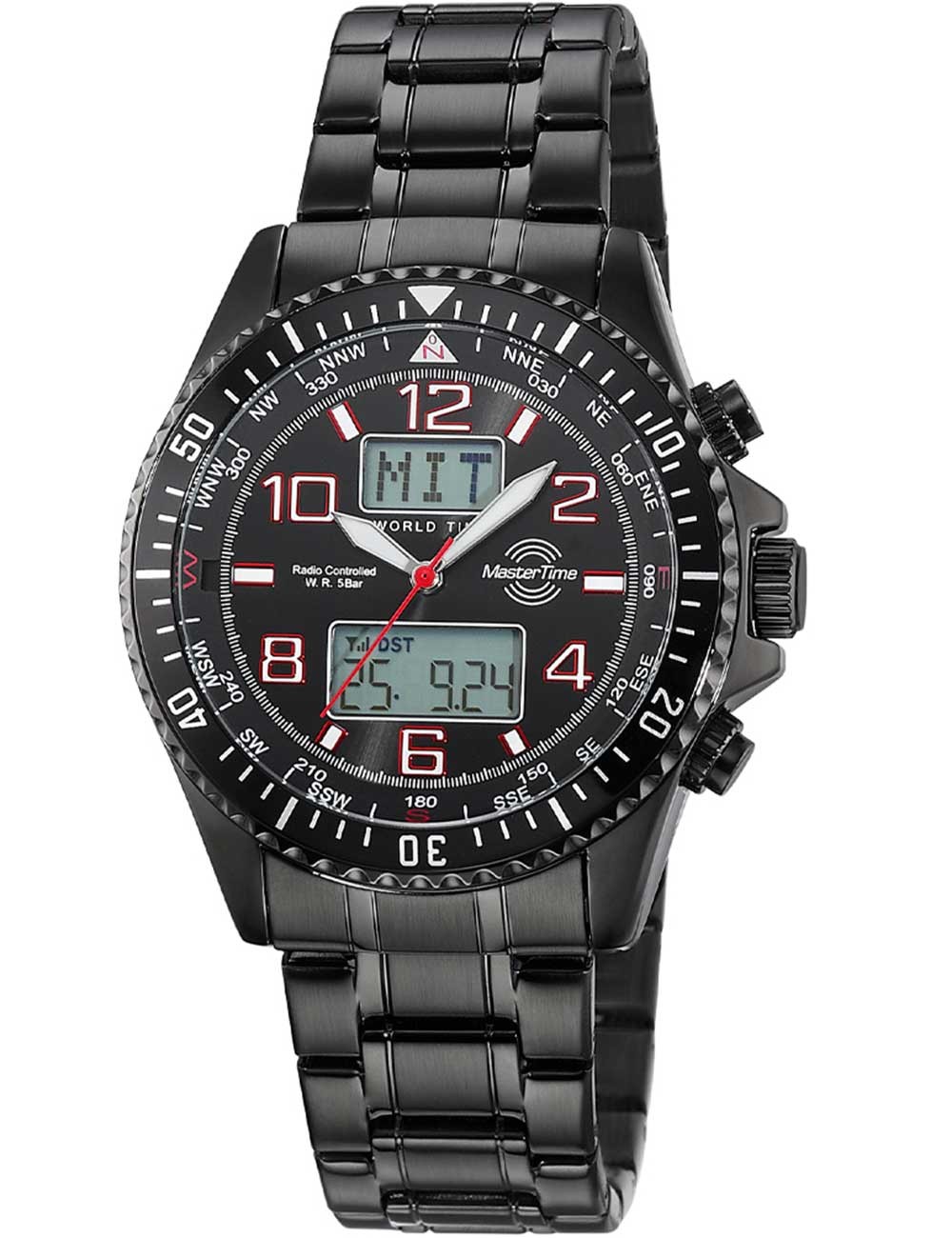 orologio uomo Master Time MTGA-10921-22M Mens Watch Radio World Timer 44mm 5ATM