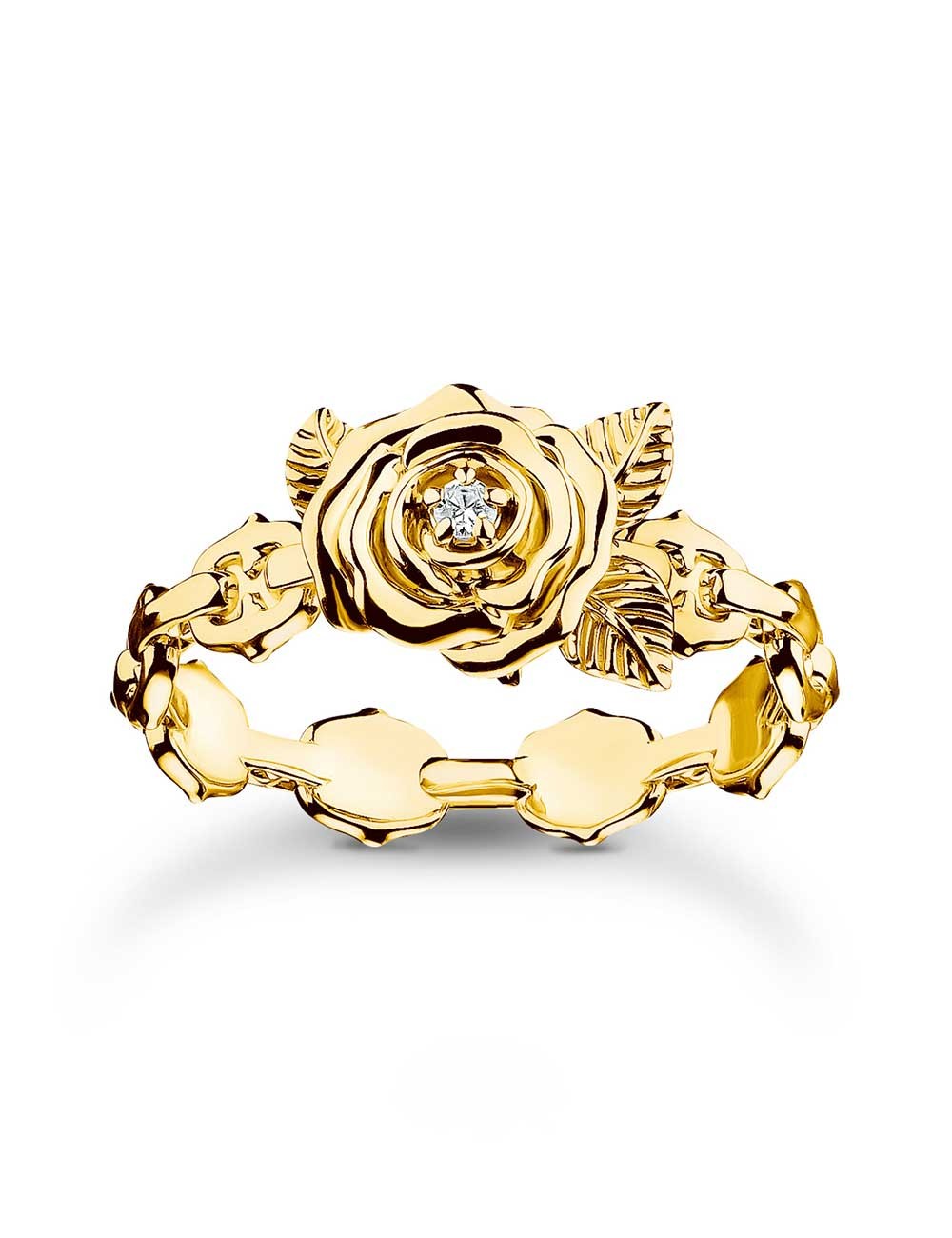 anello donna Thomas Sabo TR2482-414-39-56 Gold-plated Ring Roses Romance Ladies