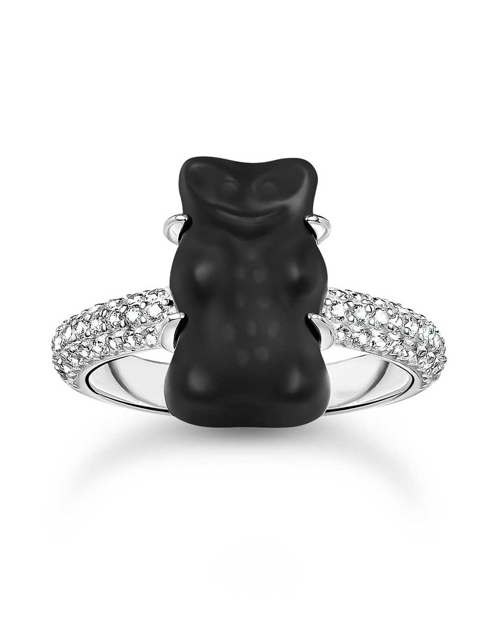 anello donna Thomas Sabo TR2478-052-11-56 Silver Ring With Black Gold Bear And Zirconia Ladies