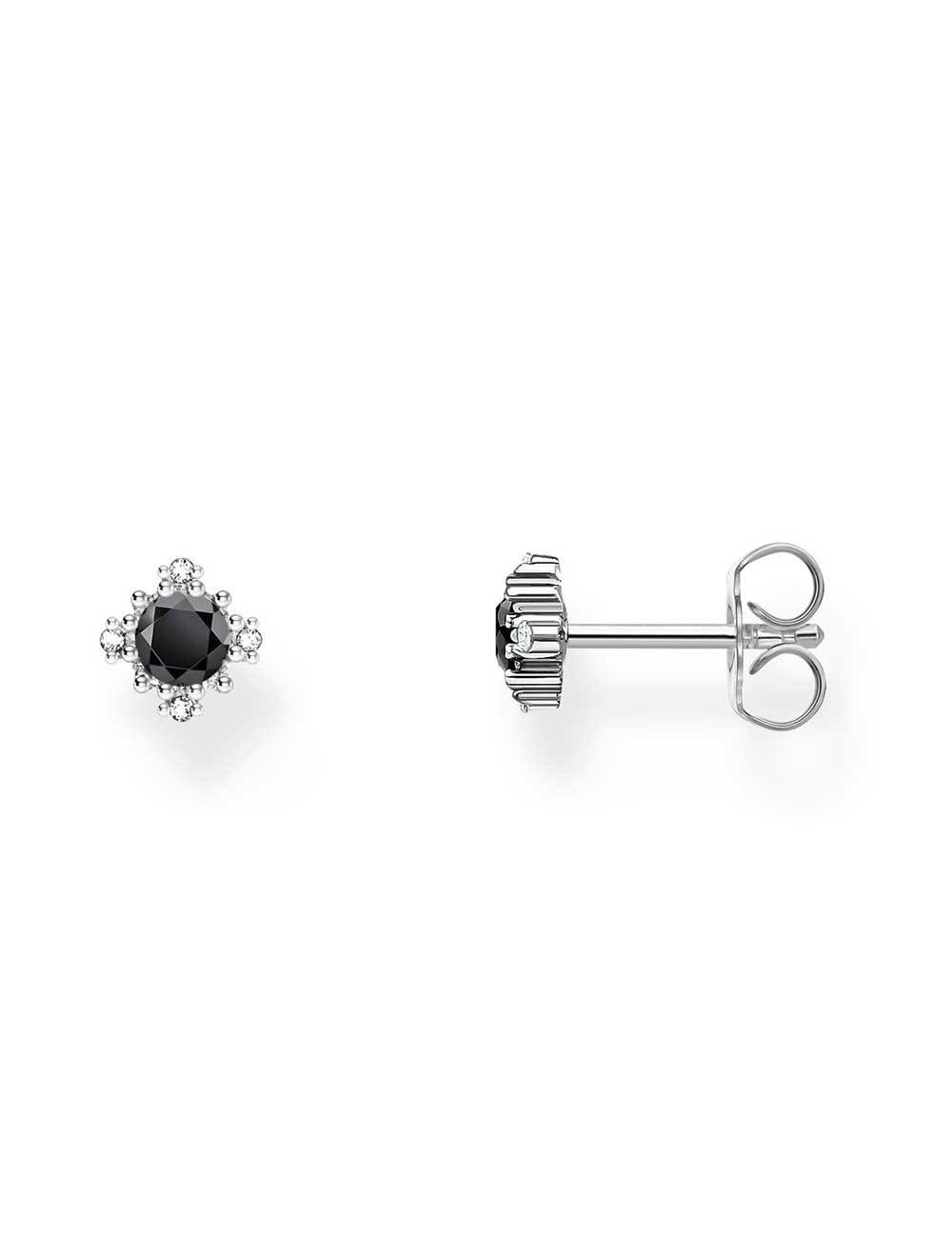 orecchini donna Thomas Sabo H2311-643-11 Silver Stud Earrings With Black Stone + Zirconia Ladies