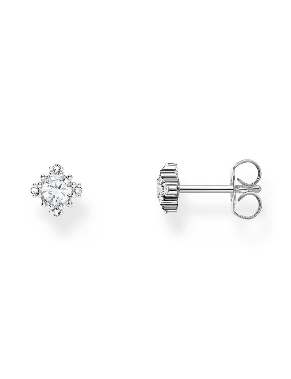 orecchini donna Thomas Sabo H2311-051-14 Silver Stud Earrings With White Stone Ladies