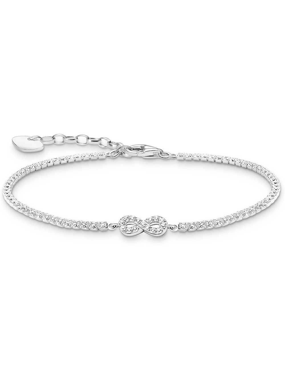 bracciale donna Thomas Sabo A2176-051-14-L19V Silver Tennis Bracelet infinity With White stones
