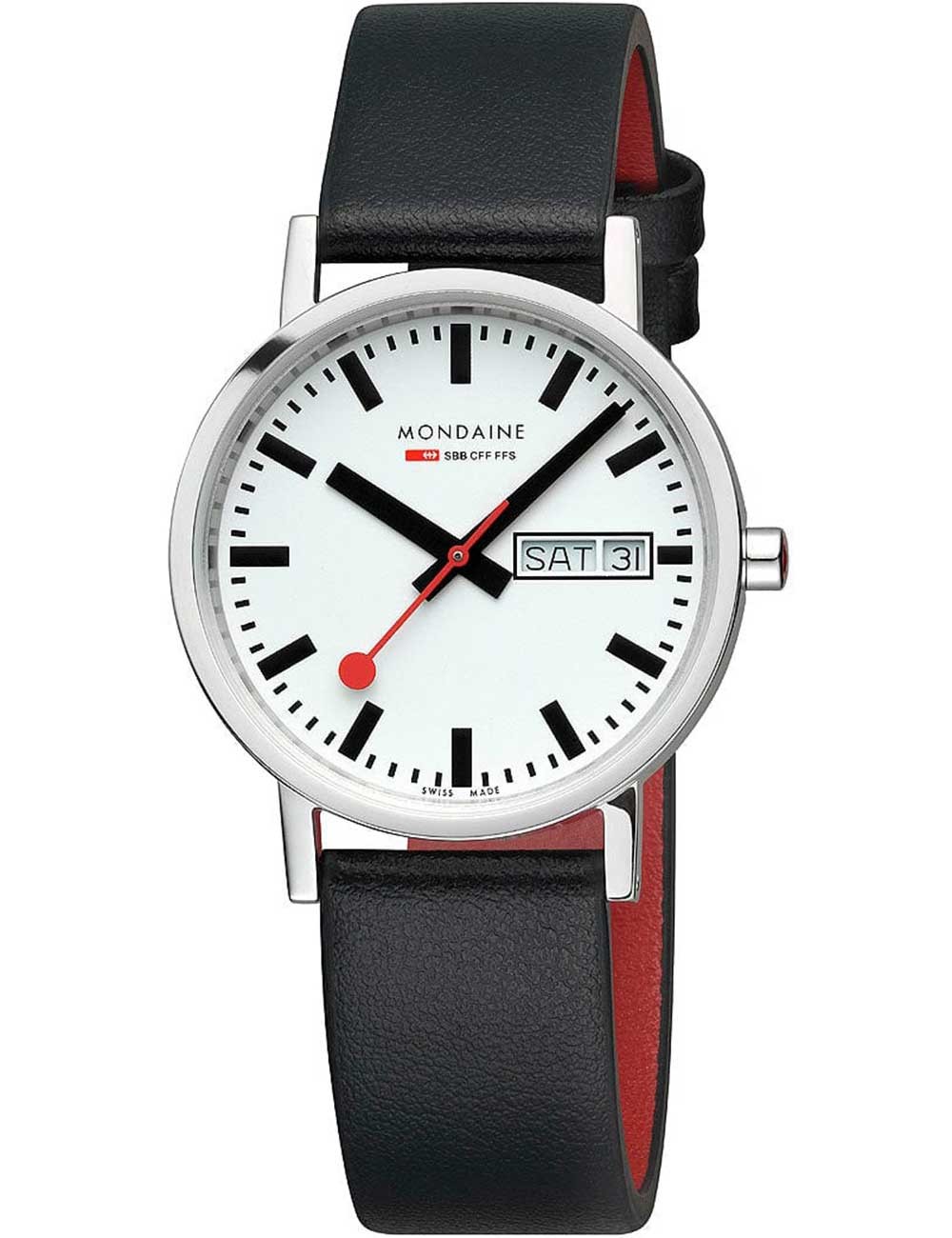 orologio unisex Mondaine A667.30314.11SBBV Classic SBB Day-Date vegan 36mm 3ATM