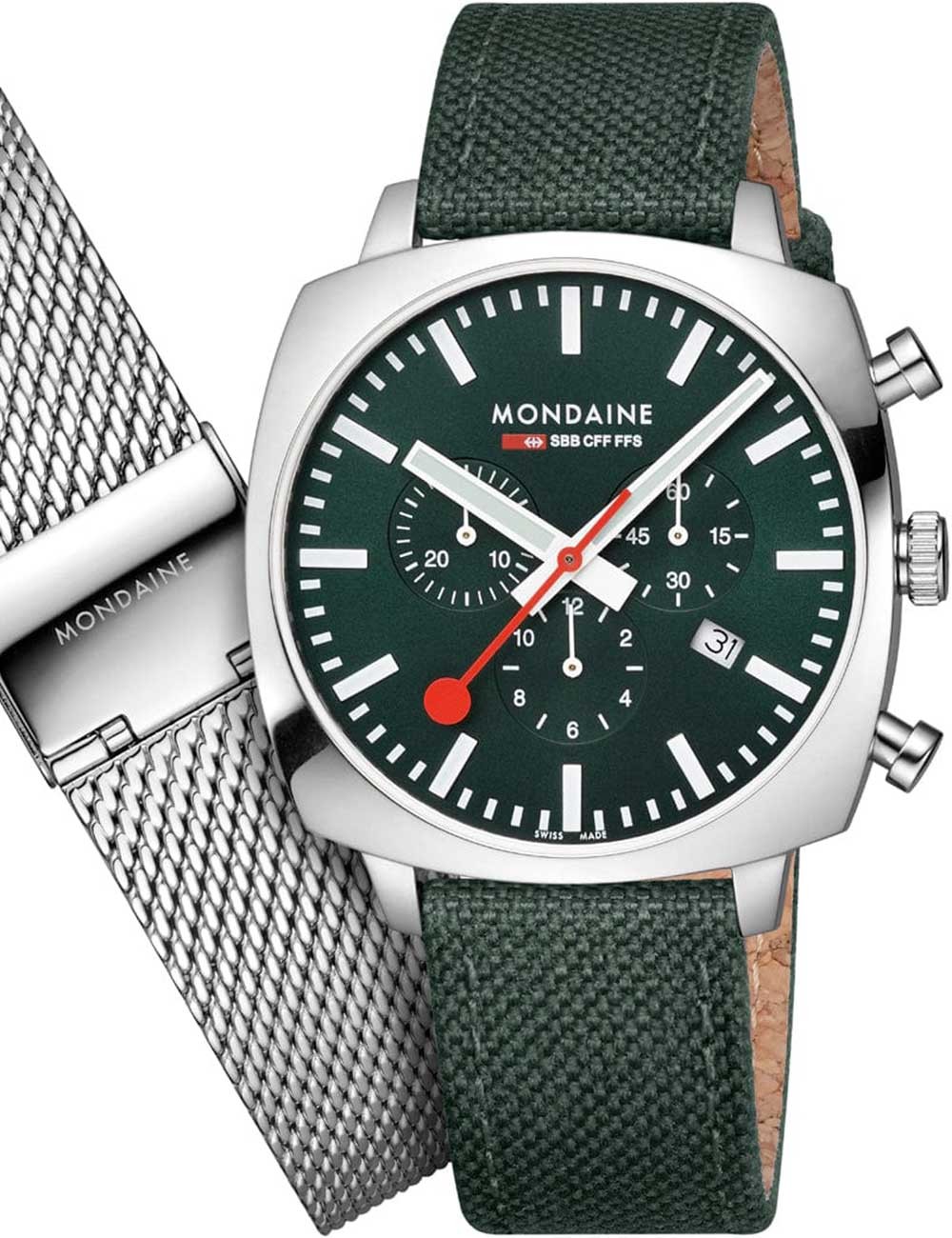 orologio uomo Mondaine MSL.41460.LF.SET Mens Watch GrAnd Cushion Set 41mm 5ATM