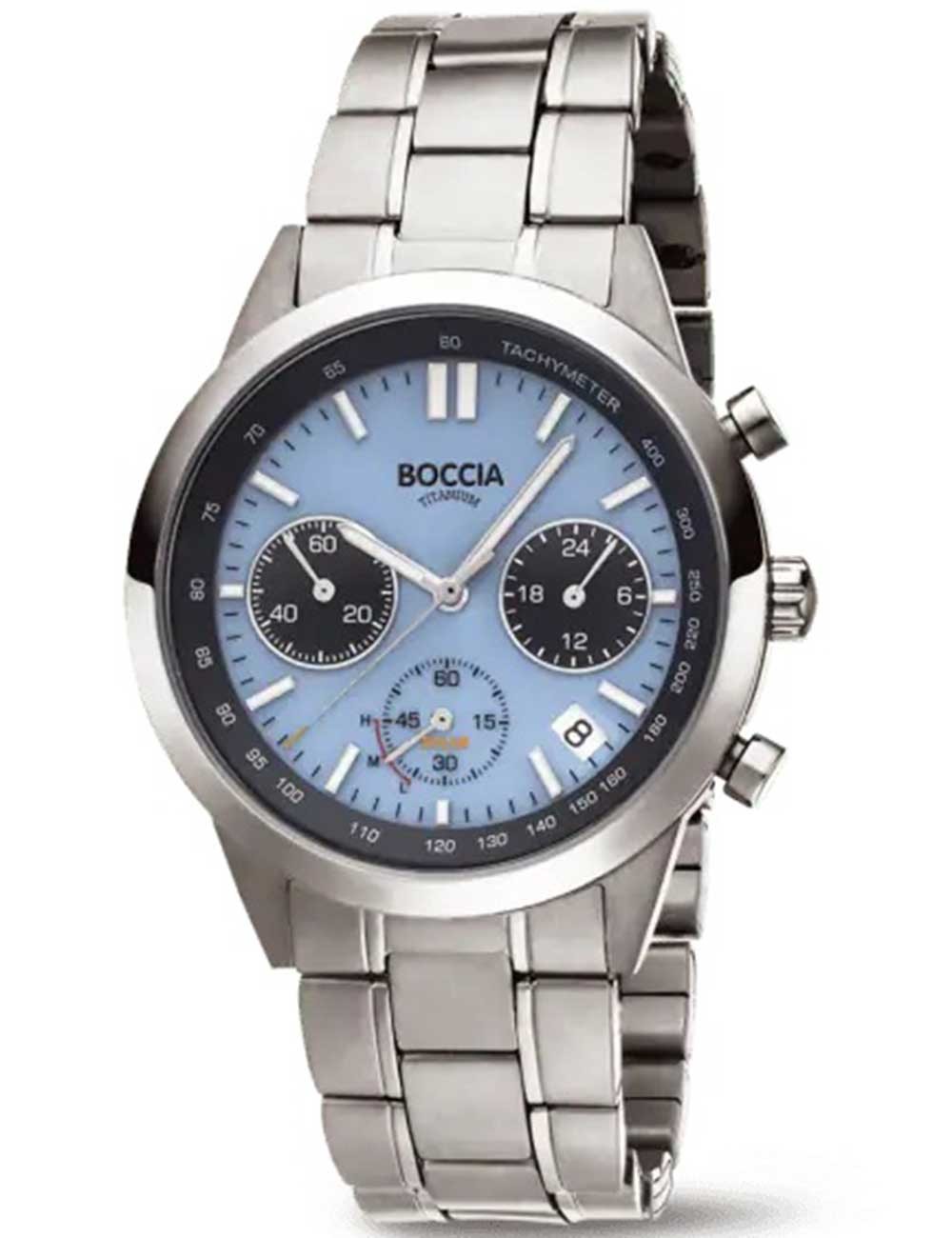 orologio uomo Boccia 3737-01 Mens Watch Titanium Chronograph 41mm 5ATM
