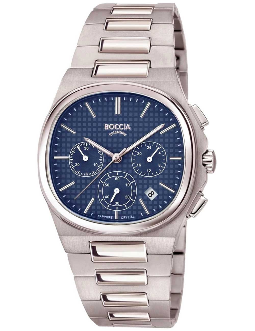 orologio uomo Boccia 3740-01 Mens Watch Titanium Sapphire crystal Chronograph 39mm 5ATM