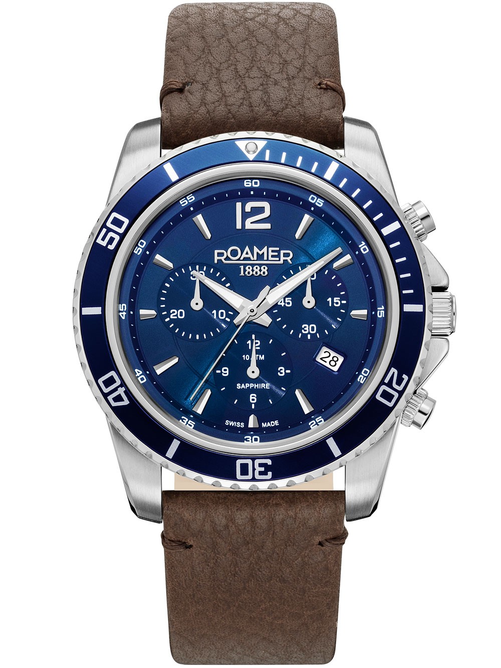 orologio uomo Roamer 862837 41 45 02 Mens Watch Nautic Chrono 100 Chronograph 43mm 10ATM