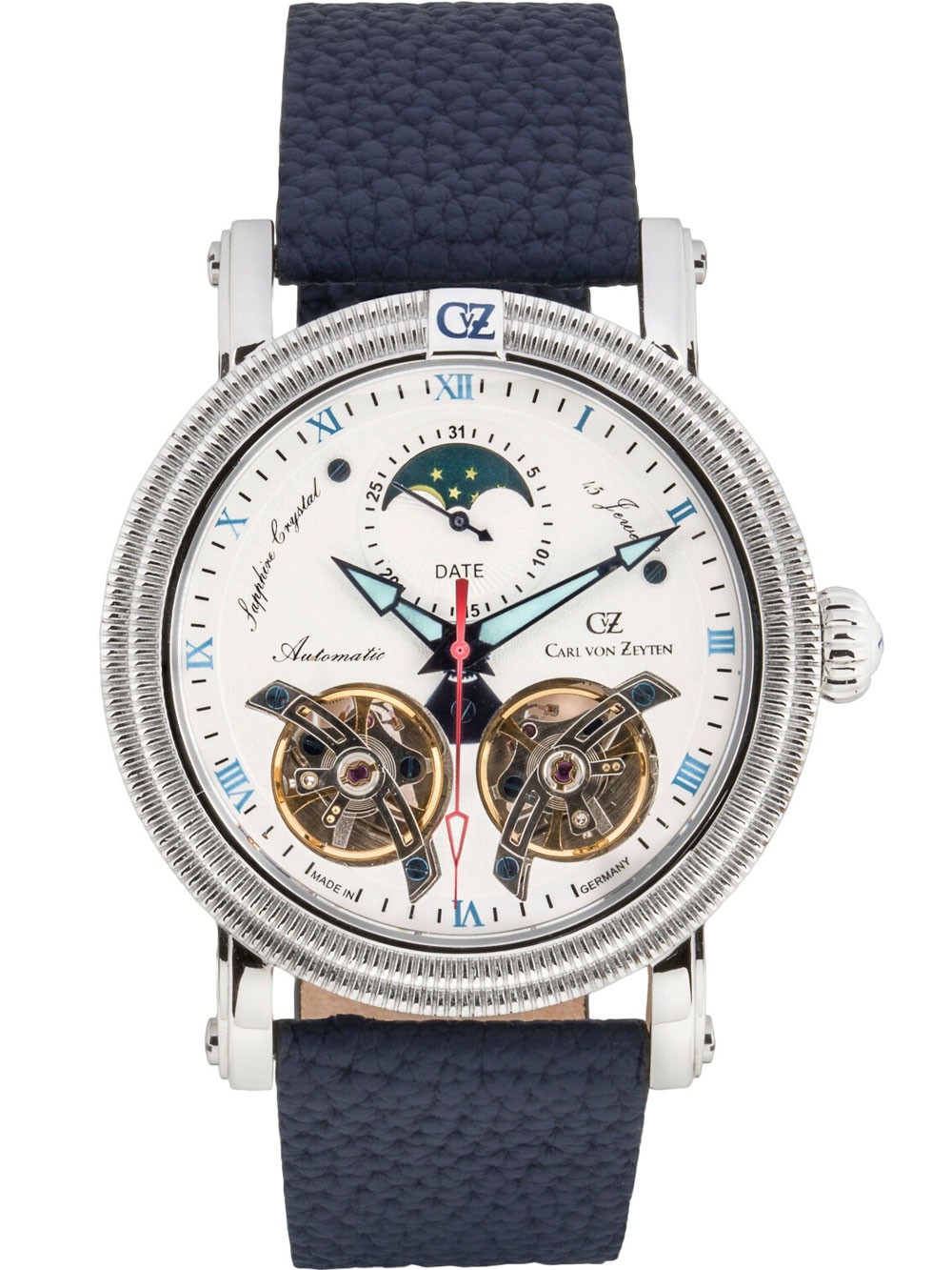 orologio uomo Carl von Zeyten CVZ0085WHS Mens Watch Schauinsland Automatic Limited 46mm 5ATM