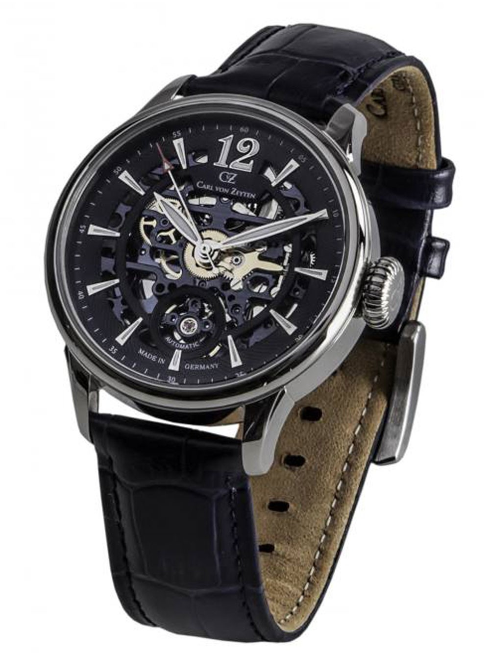 orologio uomo Carl von Zeyten CVZ0051BL Mens Watch Enz Automatic 40mm 5ATM