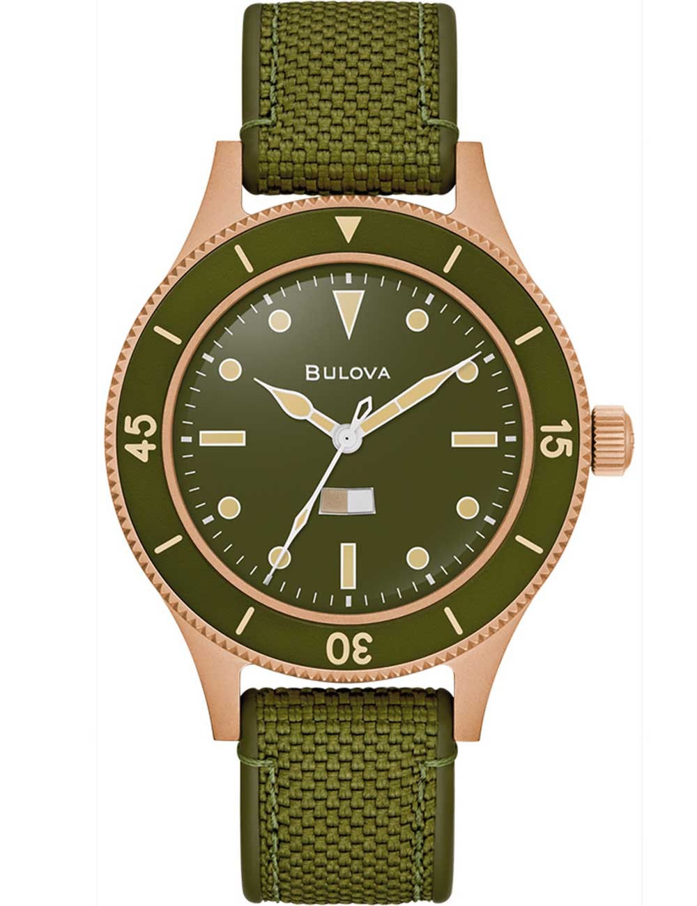 orologio uomo Bulova 98A324 Mens Watch MIL-SHIPS Bronze 150th Anniversary 41mm 20ATM