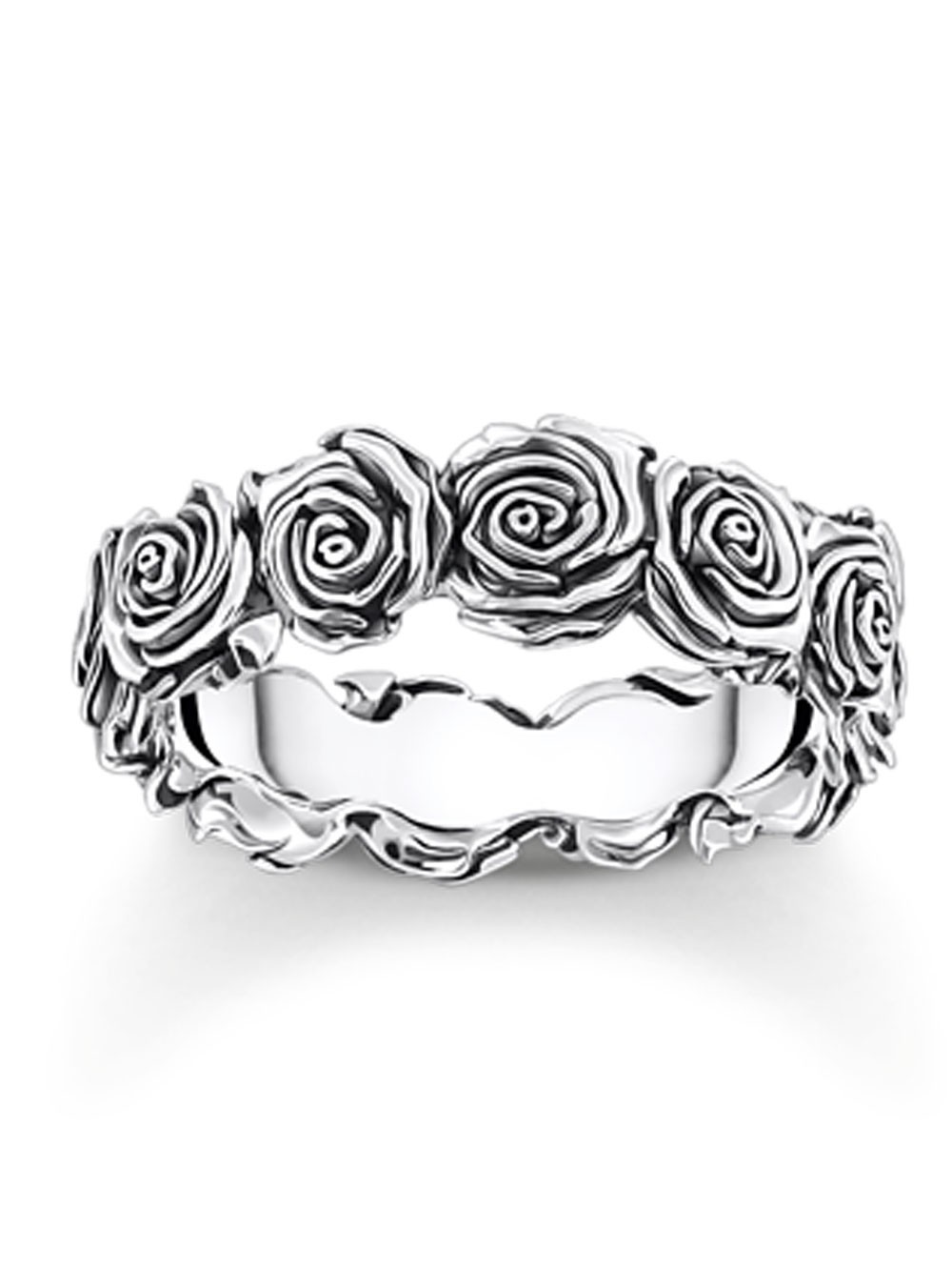 anello donna Thomas Sabo TR2488-637-21-58 silver ring with roses Ladies
