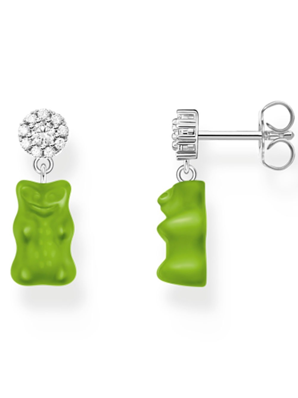 orecchini donna Thomas Sabo H2330-052-6 ear studs with green goldbears silver Ladies