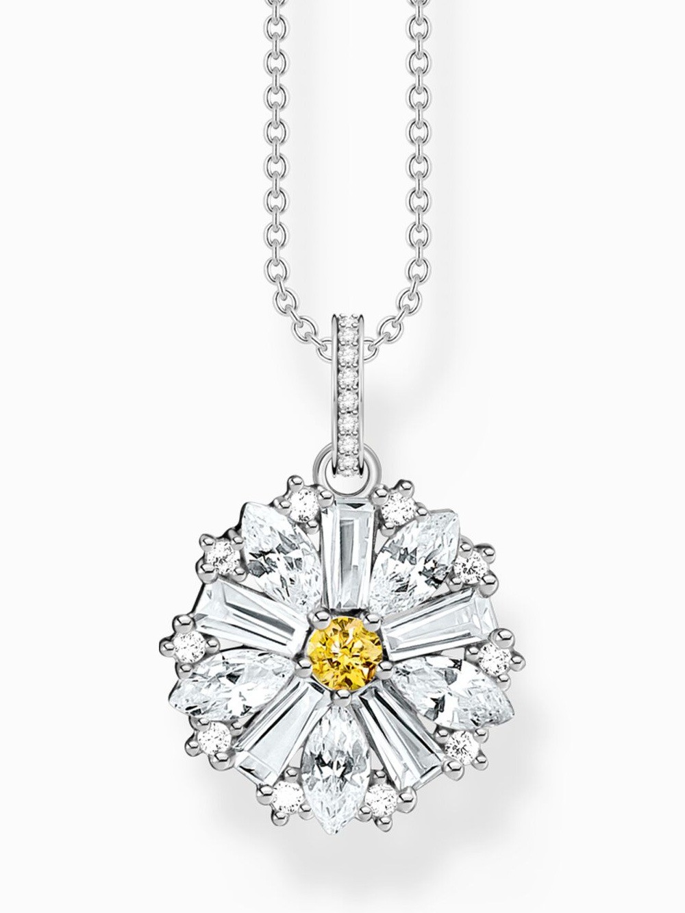 collana donna Thomas Sabo KE2086-051-4-L45V chain with flowern charms silver Ladies