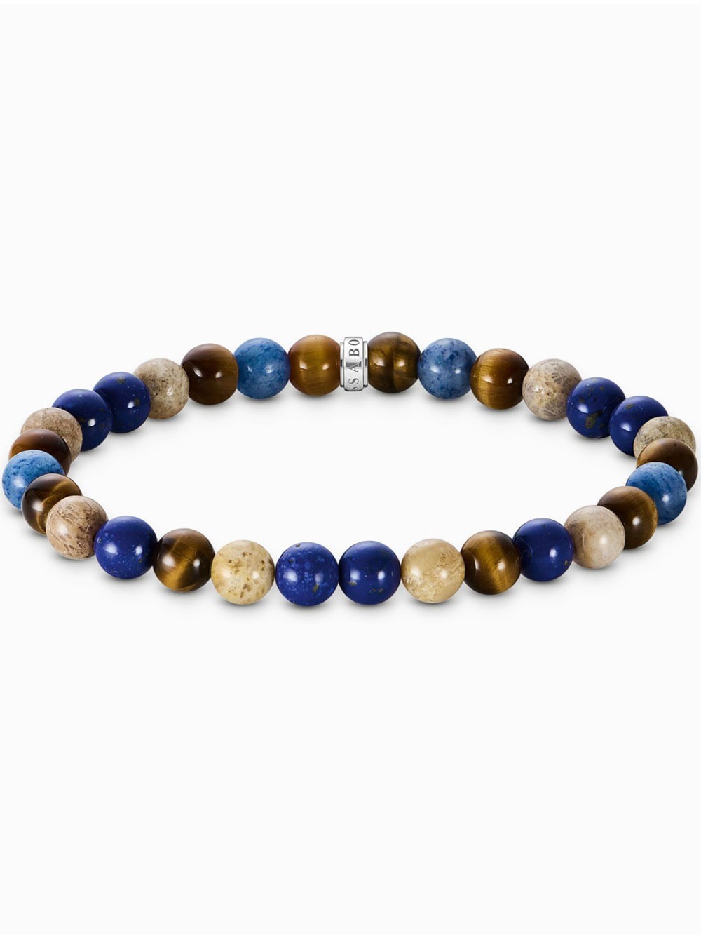 bracciale donna Thomas Sabo A2193-926-7-L19 Unisex Bead Bracelet in shades of brown and blue