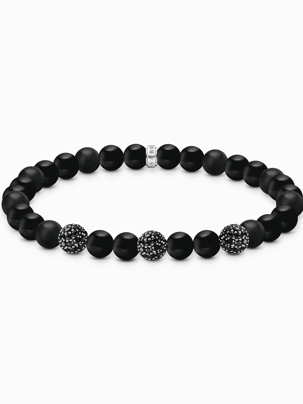 bracciale donna Thomas Sabo A2195-705-11-L19 Unisex Bracelet Obisidian and zirconia black