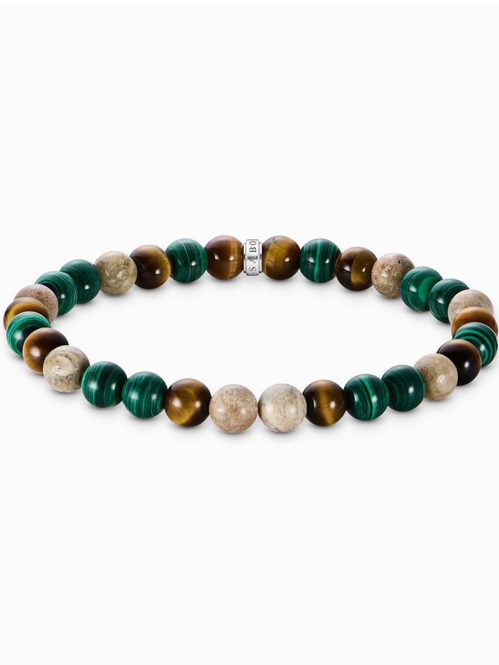 bracciale donna Thomas Sabo A2193-468-7-L19 Unisex Bead Bracelet in earth and green tones