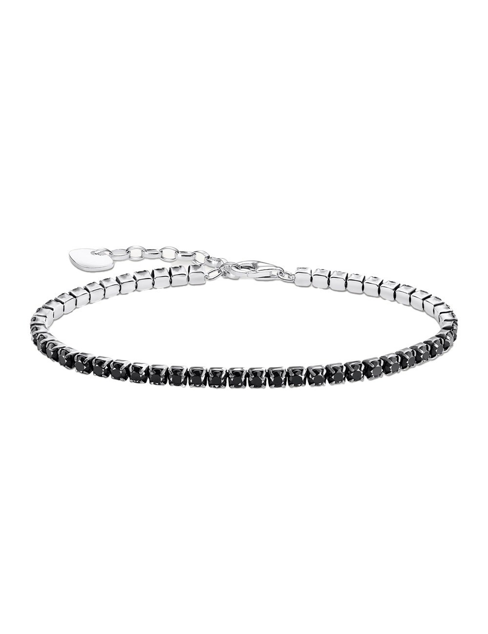 bracciale donna Thomas Sabo A2167-643-11-L21V Tennis Bracelet with Black Stones Silver