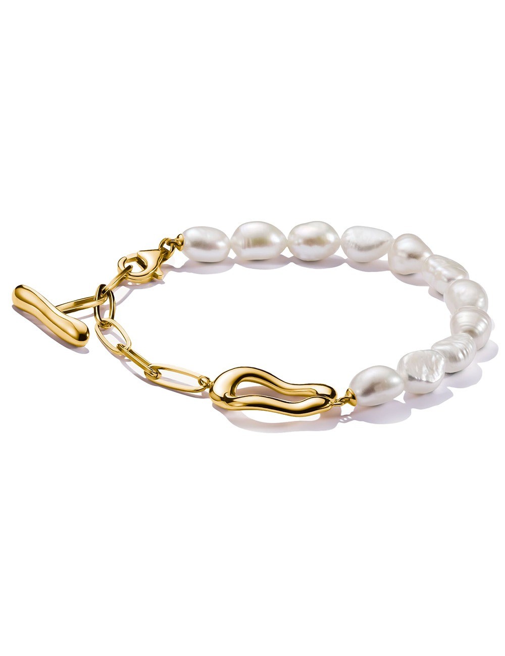 bracciale donna Thomas Sabo A2190-430-14-L19V Pearl Bracelet Natural Beauty Gold-Plated