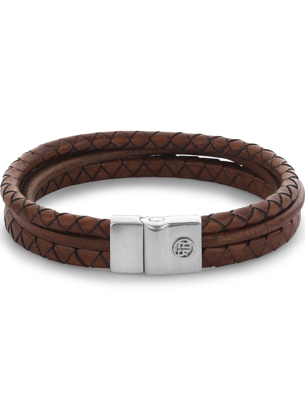 bracciale uomo Rebel & Rose RR-M0056-S-L Bracelet Full Metal Premium Combo 12mm Cognac