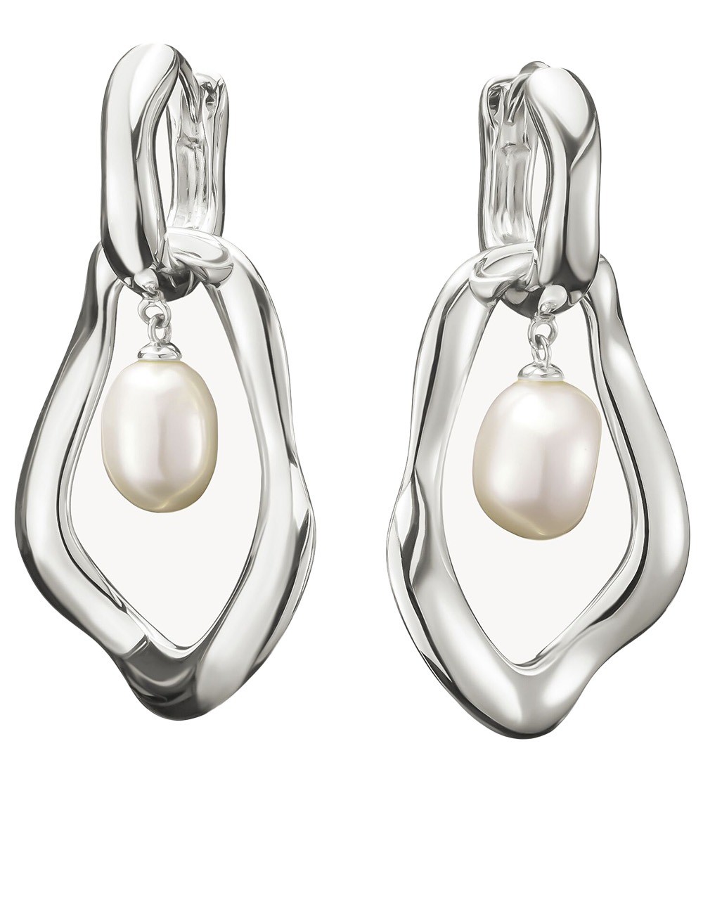 orecchini donna Thomas Sabo H2321-082-14 Hoop Earrings with pearls-Pendant Natural Beauty Silver Ladies