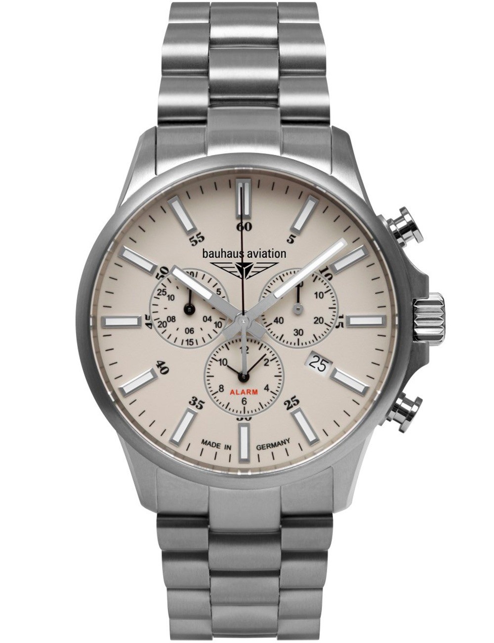orologio uomo Bauhaus 2880M-5 Mens Watch Aviation Chrono Titanium 42mm 10ATM