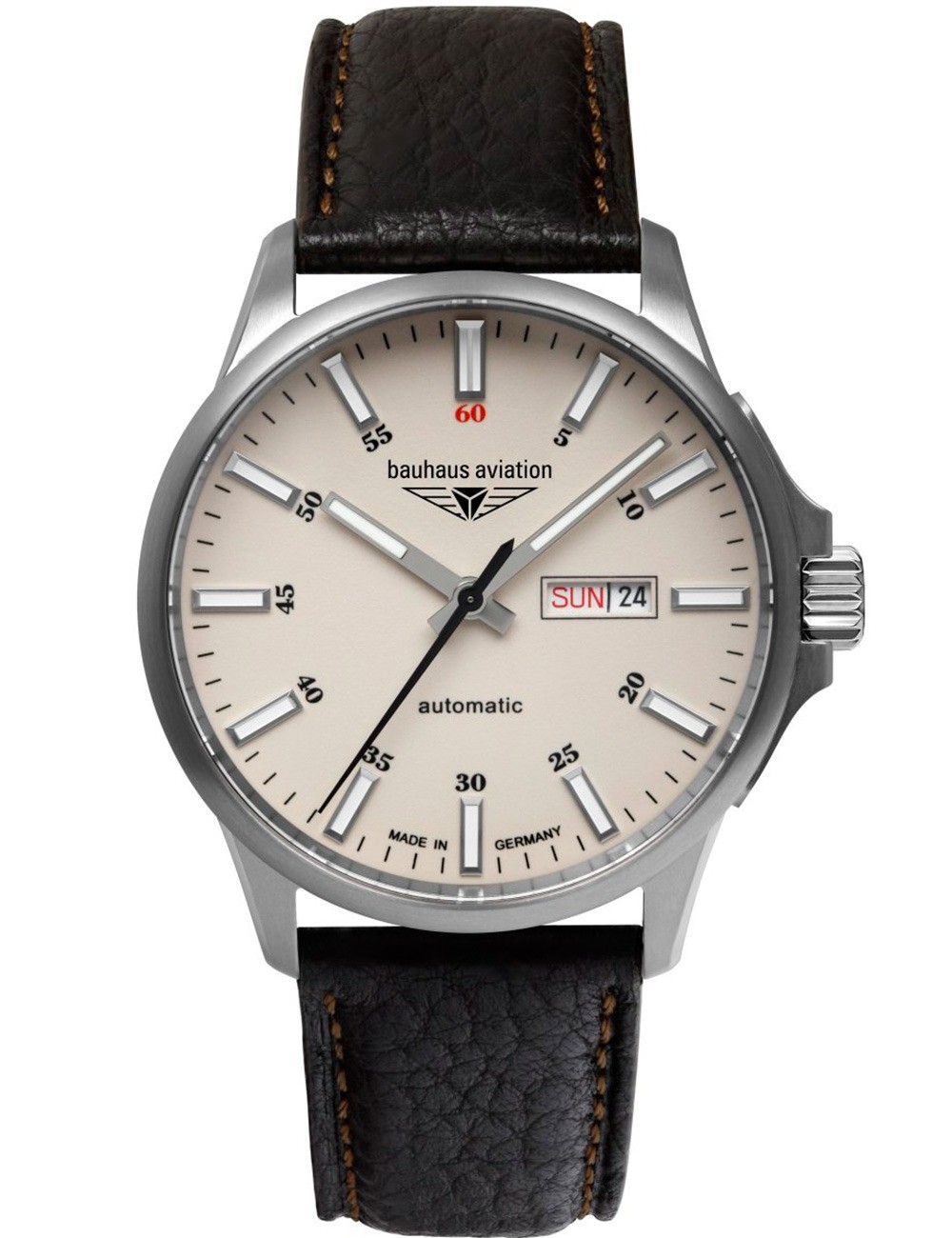 orologio uomo Bauhaus 2866-5 Mens Watch Aviation Automatic Titanium 42mm 10ATM
