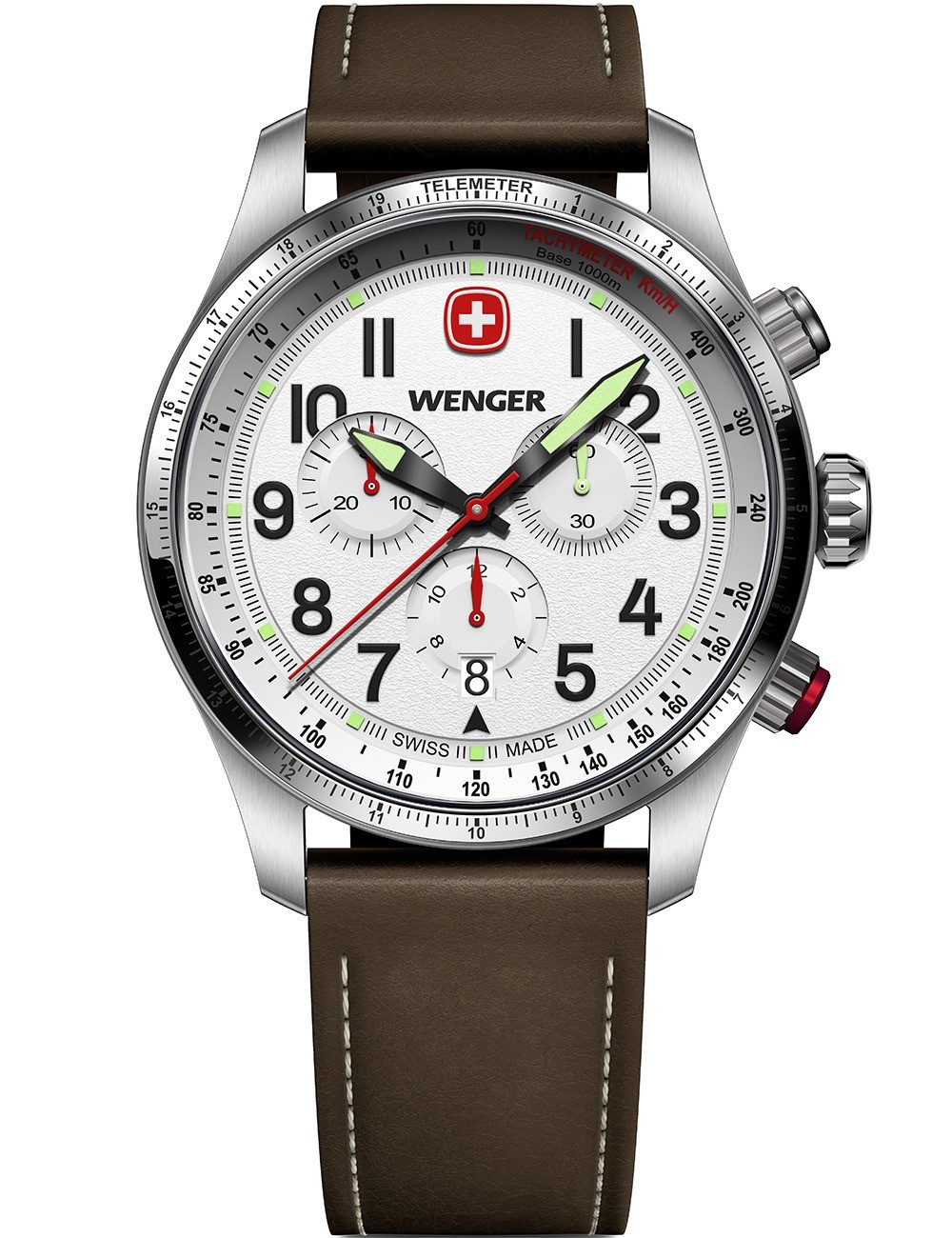 orologio uomo Wenger 01.0543.109 Mens Watch Terragraph Chrono 43mm 10ATM