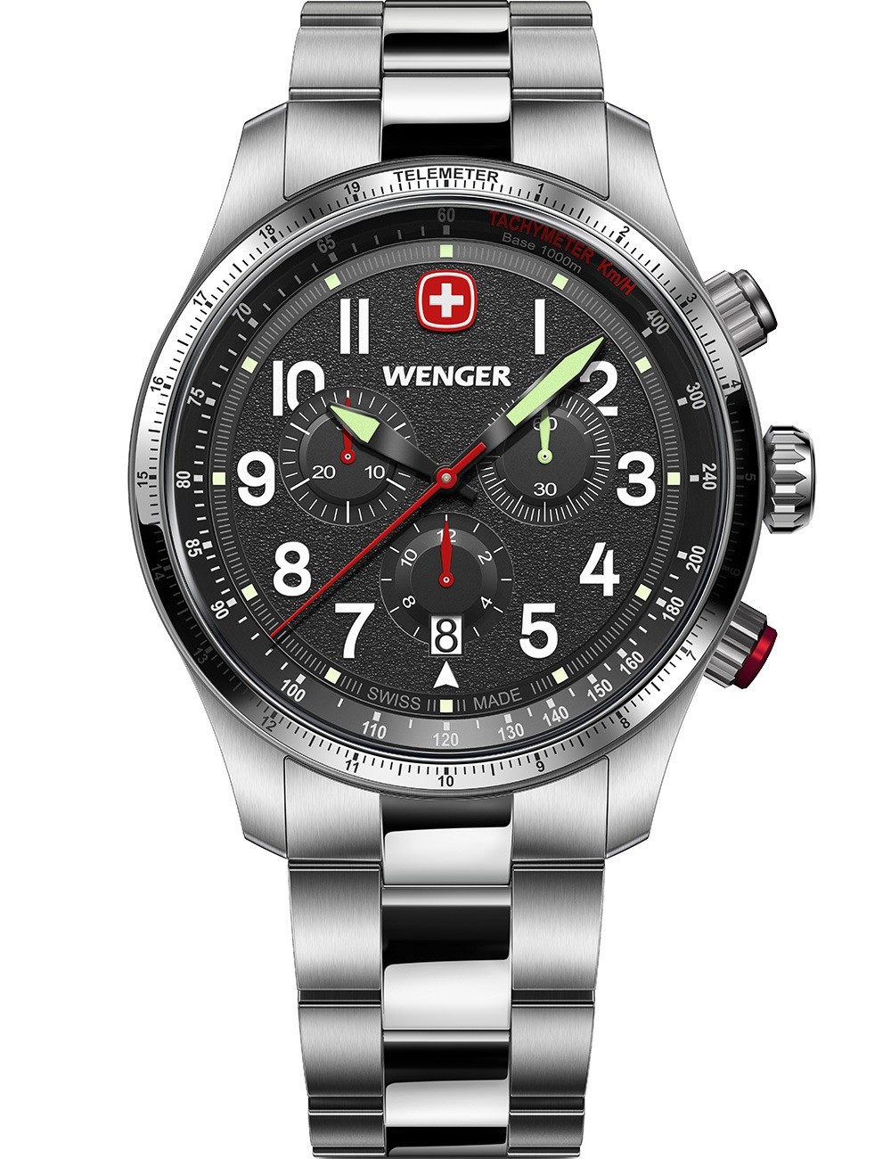 orologio uomo Wenger 01.0543.111 Mens Watch Terragraph Chrono 43mm 10ATM