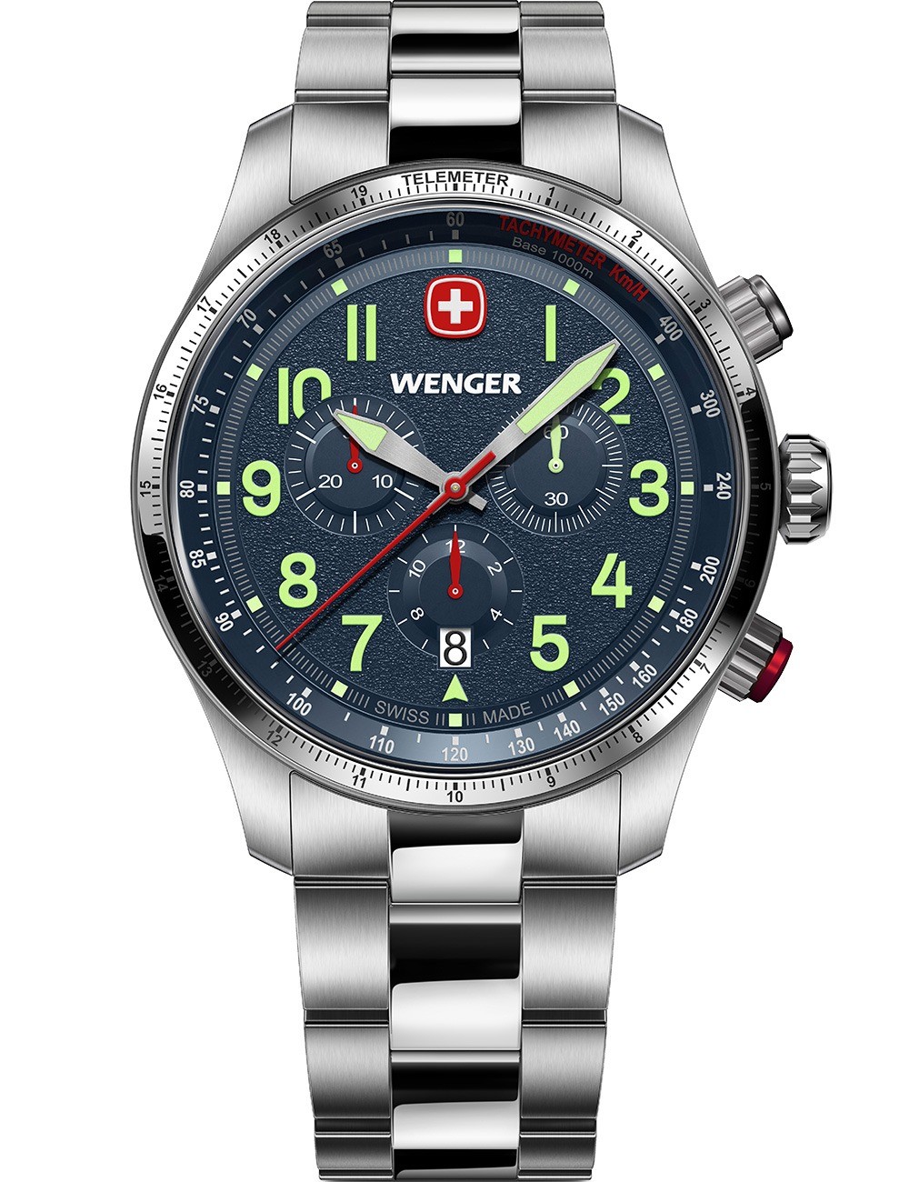 orologio uomo Wenger 01.0543.112 Mens Watch Terragraph Chrono 43mm 10ATM