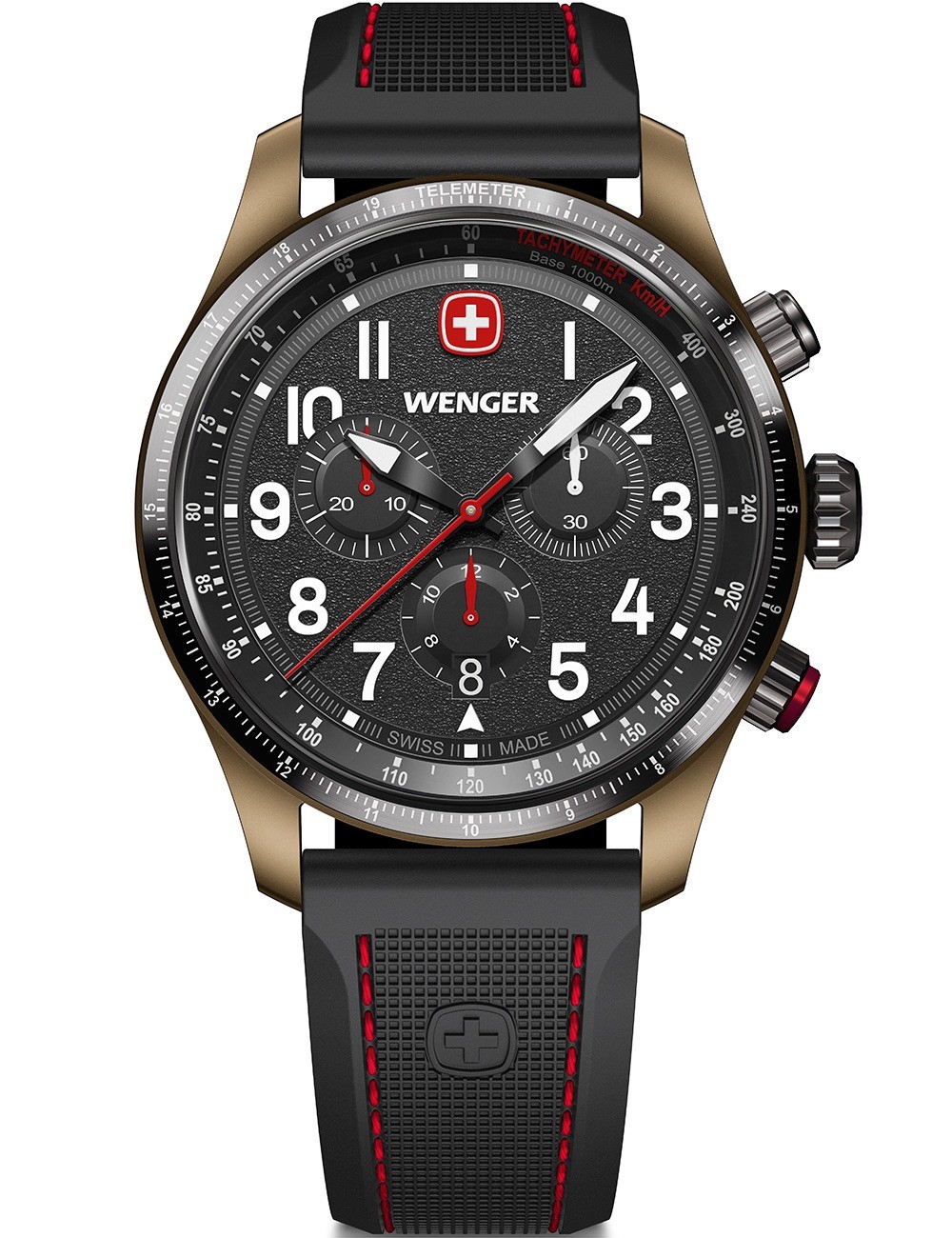 orologio uomo Wenger 01.0543.113 Mens Watch Terragraph Chrono 43mm 10ATM