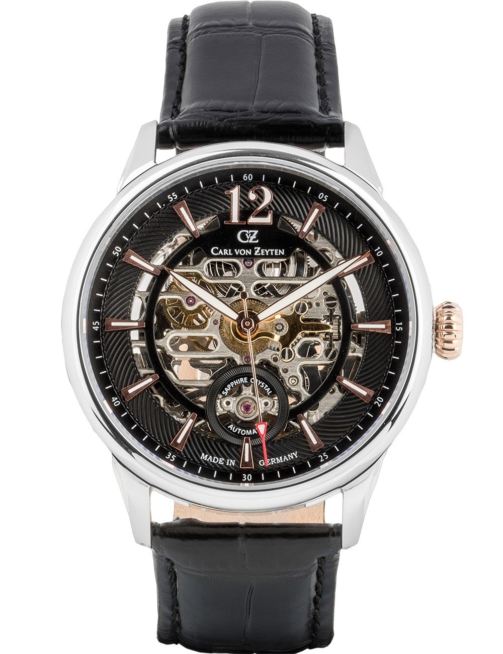 orologio uomo Carl von Zeyten CVZ0080BKRS Mens Watch Schramberg Automatic Limited Edition 43mm 5ATM