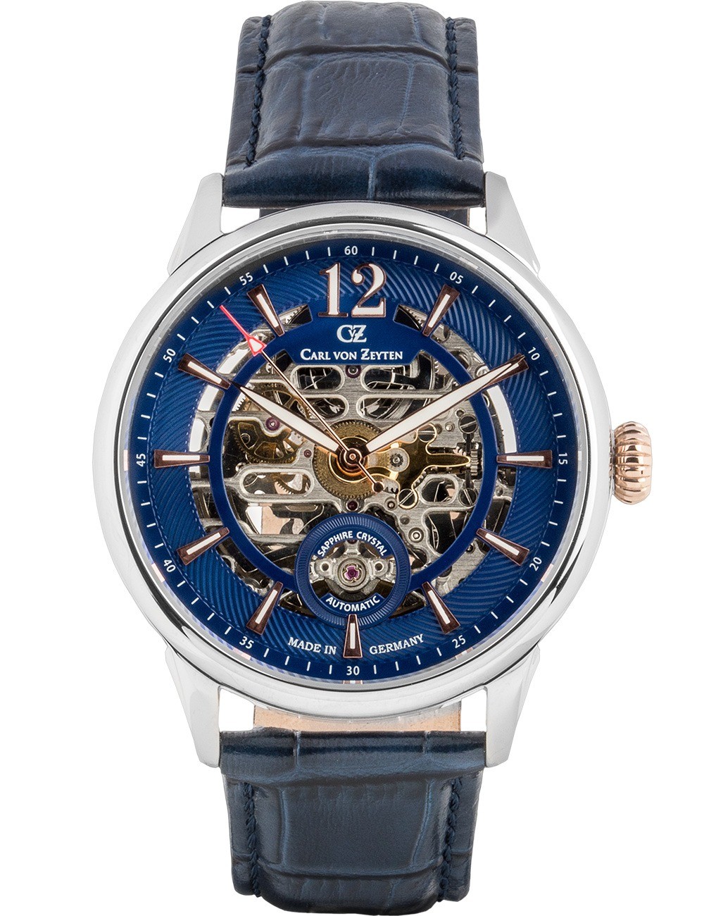 orologio uomo Carl von Zeyten CVZ0080BLRS Mens Watch Schramberg Automatic Limited Edition 43mm 5ATM