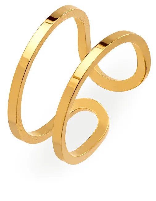 Troli Anello originale aperto in acciaio placcato oro donna