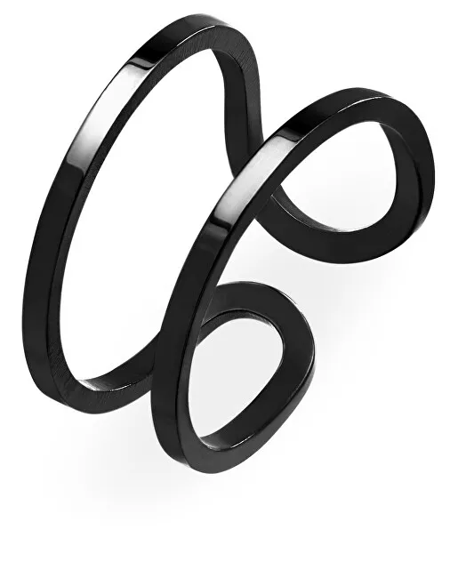 Troli Anello aperto originale in acciaio nero donna