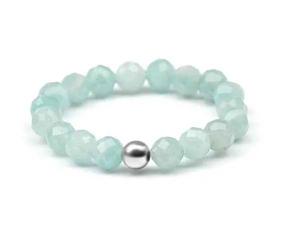 Agato Anello minerale con amazonite POL-R08 - Diametro: 49 mm donna