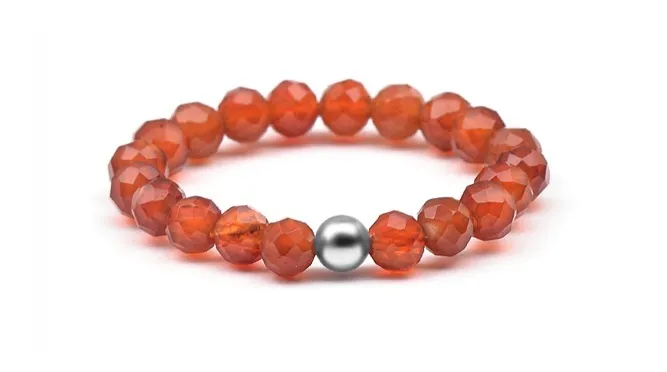 Agato Anello minerale con corniola POL-R15 - Diametro: 52 mm donna