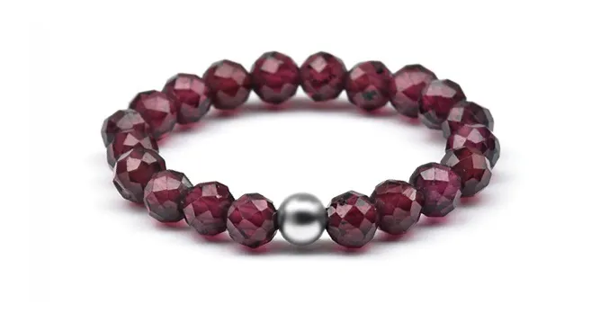 Agato Anello minerale con granato POL-R11 - Diametro: 60 mm donna