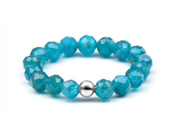 Agato Anello minerale da donna con apatite POL-R05 - Diametro: 49 mm donna