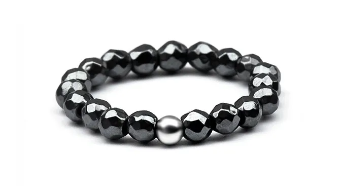 Agato Anello minerale con ematite POL-R13 - Diametro: 60 mm donna