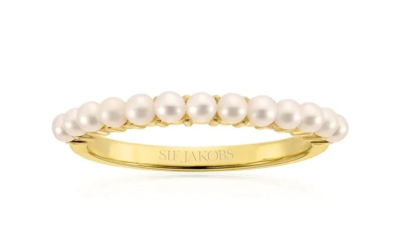 Sif Jakobs Affascinante placcato oro con perle vere Ellera SJ-R2869-P-YG - Diametro: 50 mm donna