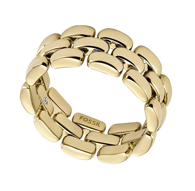 Fossil Elegante anello da donna in acciaio placcato oro Arden JF04785710 - Diametro: 49 mm donna